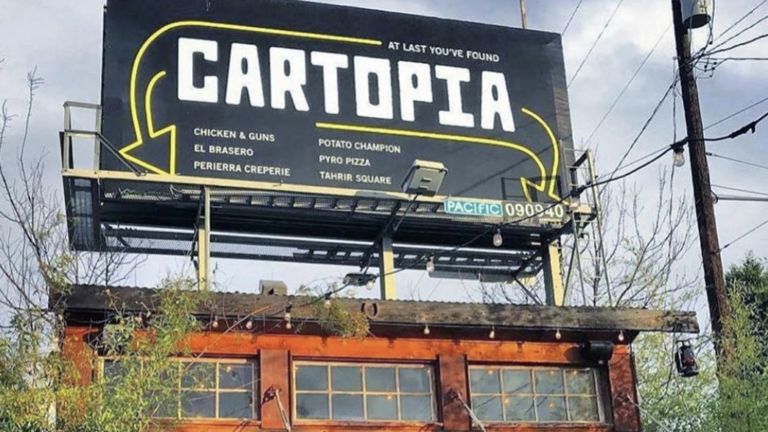 Cartopia sign in Portland