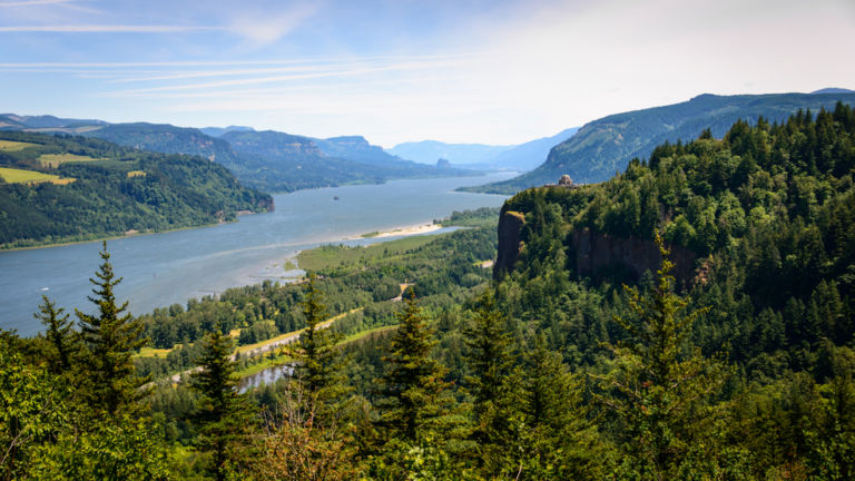 Lush Landscape of Columbia Gorge National Scenic Area