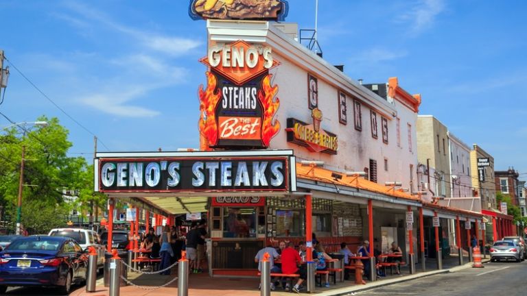 Geno’s Steaks in Philadelphia. Pic via Shutterstock.