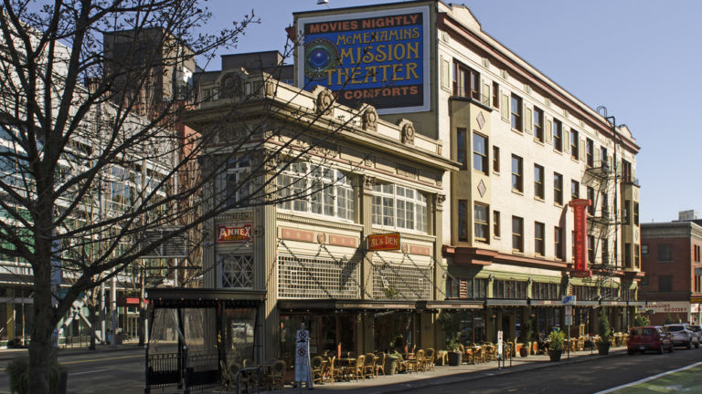 McMenamins Crystal Hotel and Ballroom in downtown Portland Oregon off of Burnside. Microbrew craft beer restaurant