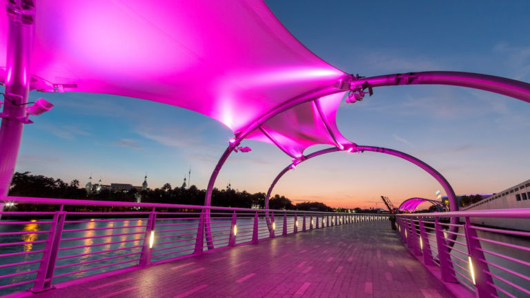Tampa riverwalk in downtown Tampa