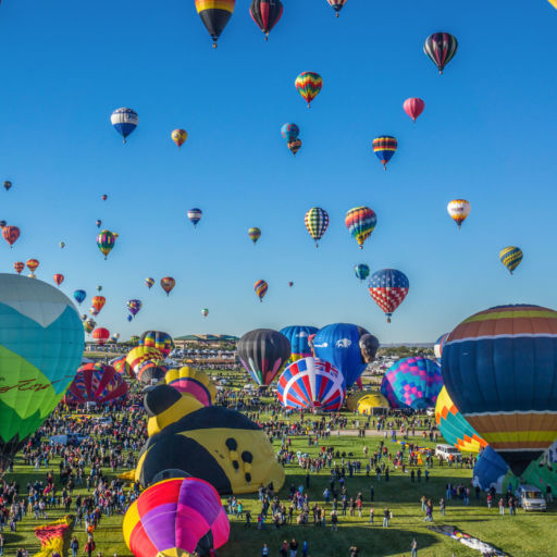 Mass ascension begins at the annual Albuquerque Balloon Fiesta.