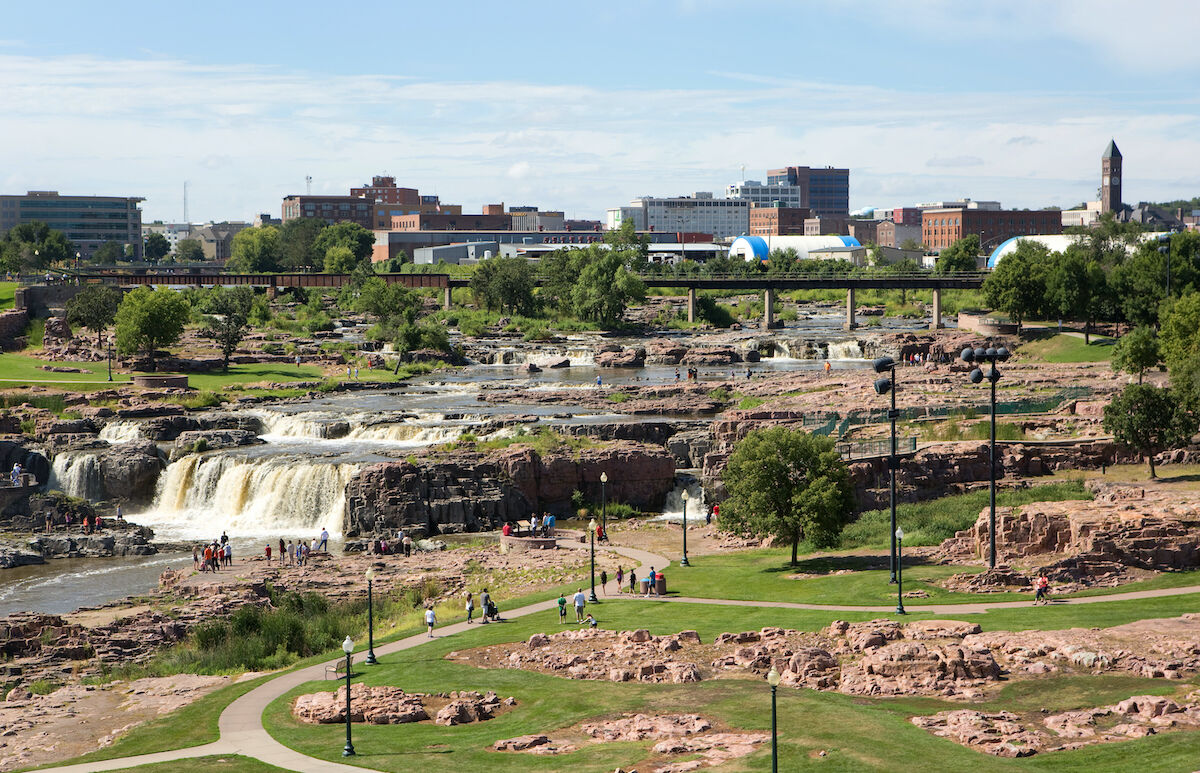 Falls Park, Sioux Falls, South Dakota. Pic via Shutterstock.