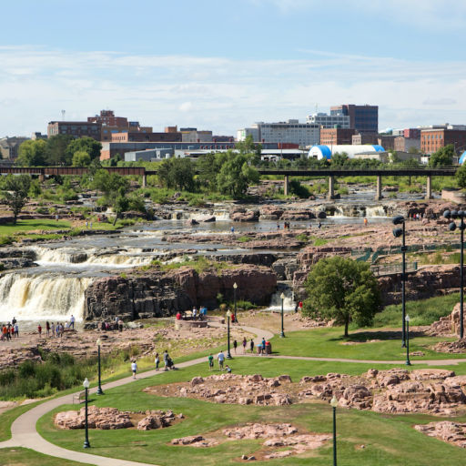 Falls Park, Sioux Falls, South Dakota. Pic via Shutterstock.