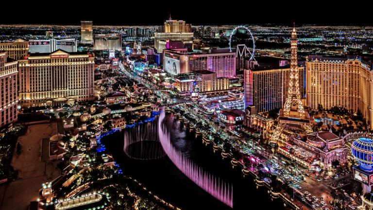 Las Vegas strip. Pic via Shutterstock.