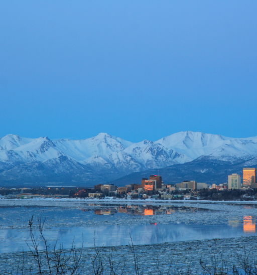 What do do in Anchorage: Downtown Anchorage, Alaska. Pic via Shutterstock