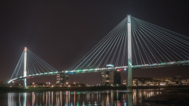 Bob Kerrey Pedestrian Bridge in Omaha, Nebraska.