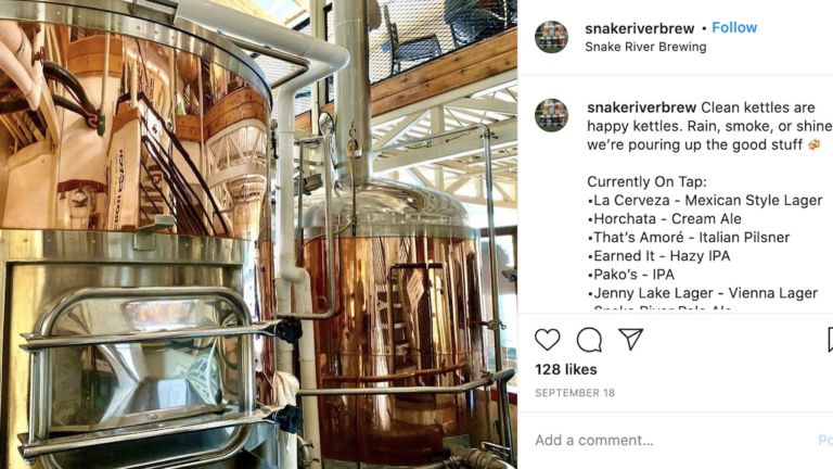 Snake River Brewing, Jackson, Wyoming. Pic via Instagram.