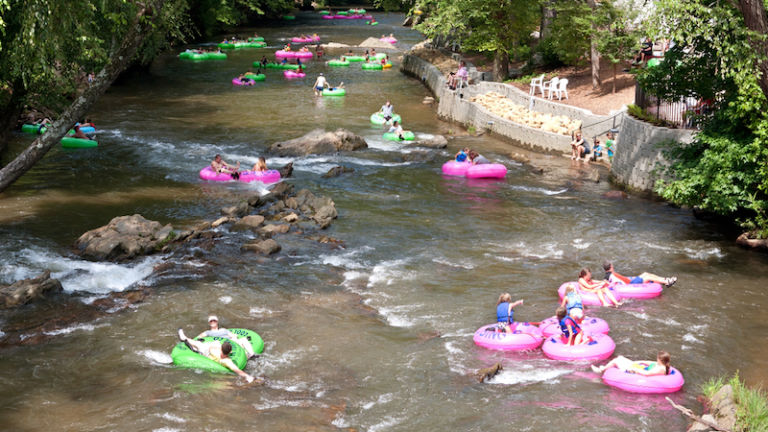 Tubing down a river. Pic via Shutterstock.