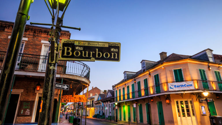 Bourbon Street in New Orleans. Photo by Shutterstock.