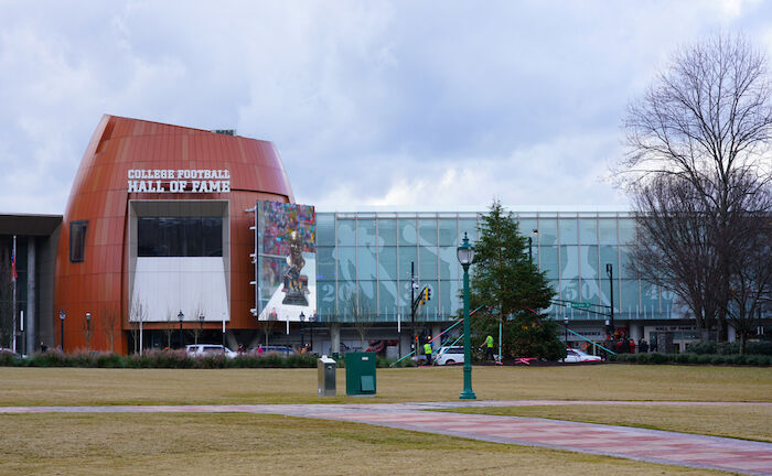 College Football Hall of Fame in Atlanta. Photo via Shutterstock.