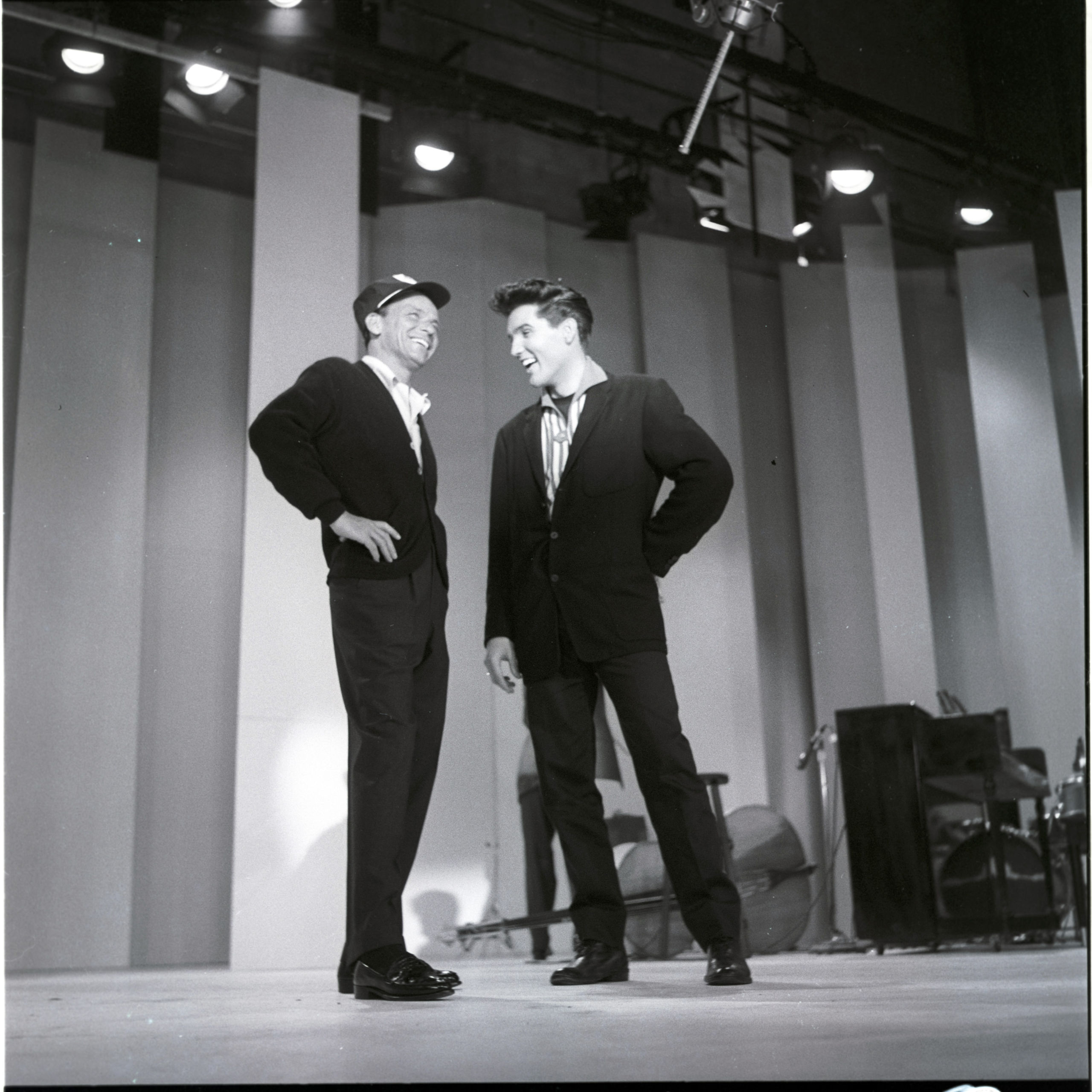 THE FRANK SINATRA SHOW - Airdate: May 12, 1960. L-R: Frank Sinatra, Elvis Presley
(Photo by ABC Photo Archives/ABC via Getty Images) 
The Marvelous Music History of Miami Beach's Fontainebleau