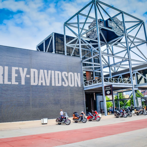 Harley Davidson in Milwaukee. Photo via Shutterstock.