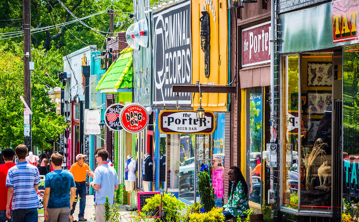 Little Five Points in Atlanta. Photo via Shutterstock.