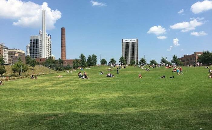 Railroad Park in Birmingham, Alabama.