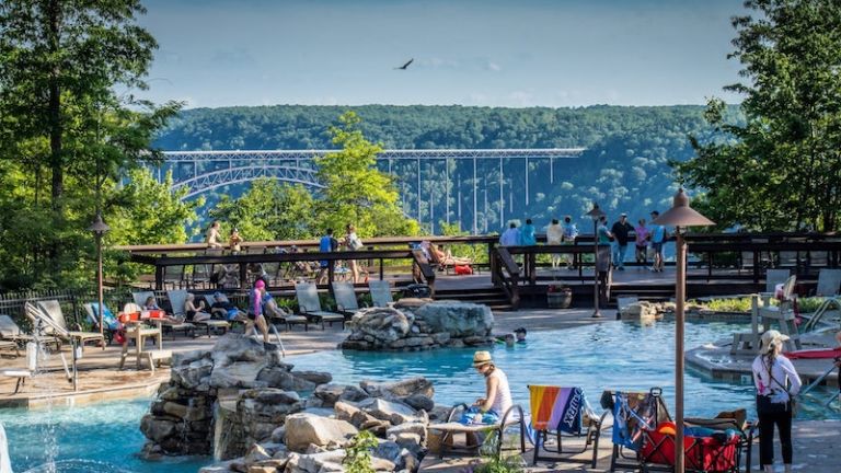 Pool at the Adventures on the Gorge resort in Fayetteville, West Virginia.