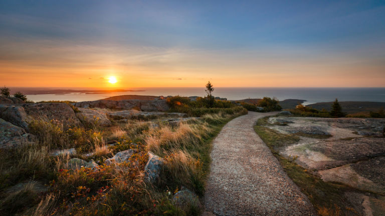 Cadillac Mountain in Bar Harbor, Maine. Photo via Shutterstock.