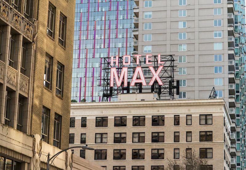 Exterior of Hotel Max in Seattle. Photo courtesy of Hotel Max.