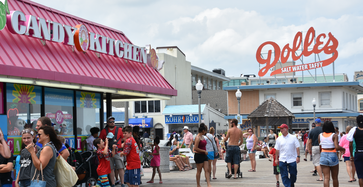 Rehoboth Beach boardwalk in Rehoboth Beach, Delaware.