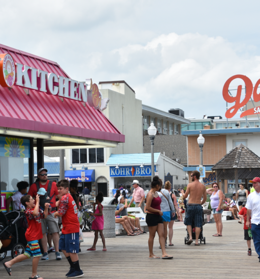 Rehoboth Beach boardwalk in Rehoboth Beach, Delaware.