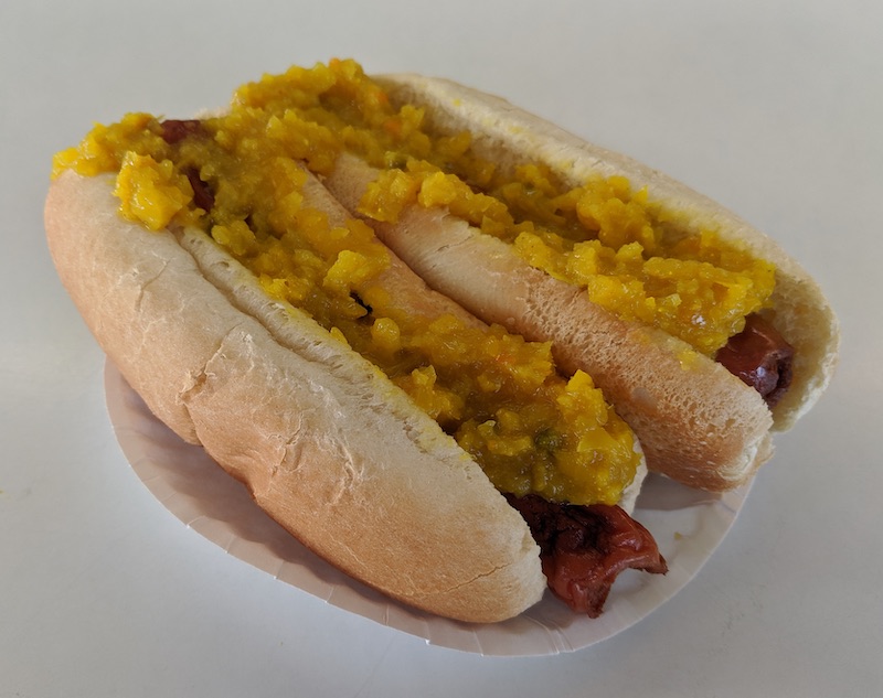 Hot dogs from Rutt’s Hut (417 River Road, Clifton, N.J.). Photo by Mark Neurohr-Pierpaoli.