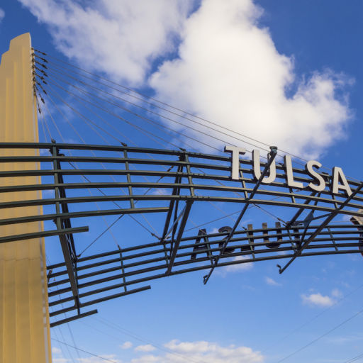 The famous Route 66 Gate in Tulsa, Oklahoma. Photo via Shutterstock.