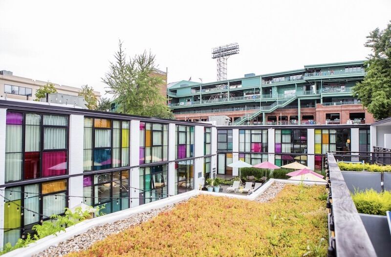 The Verb Hotel with Fenway Park seen in the background.