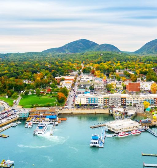 Bar Harbor in Maine. Photo via Shutterstock.