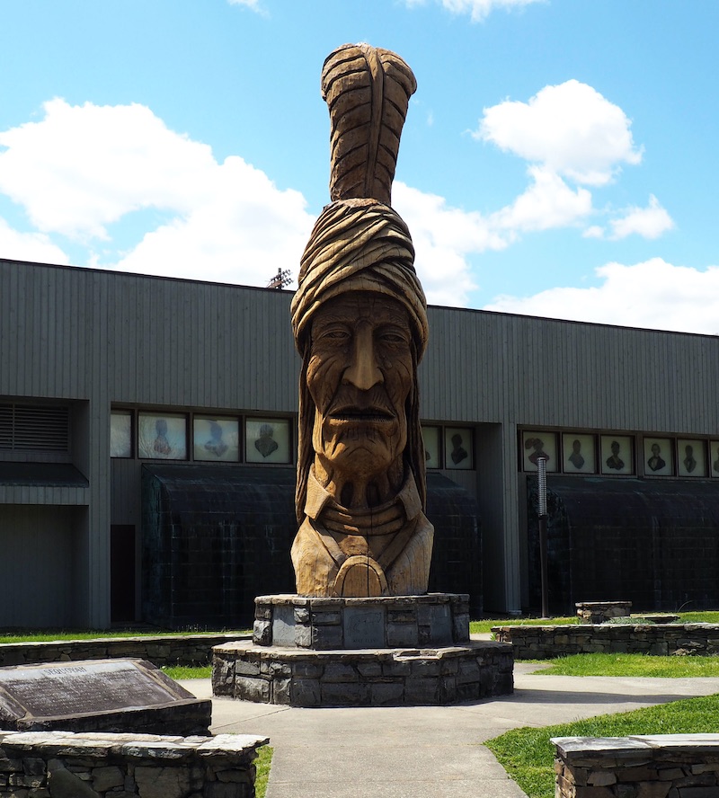 Sequoyah Statue outside the Museum of the Cherokee Indian in Cherokee, NC. Photo by John Paradiso. 