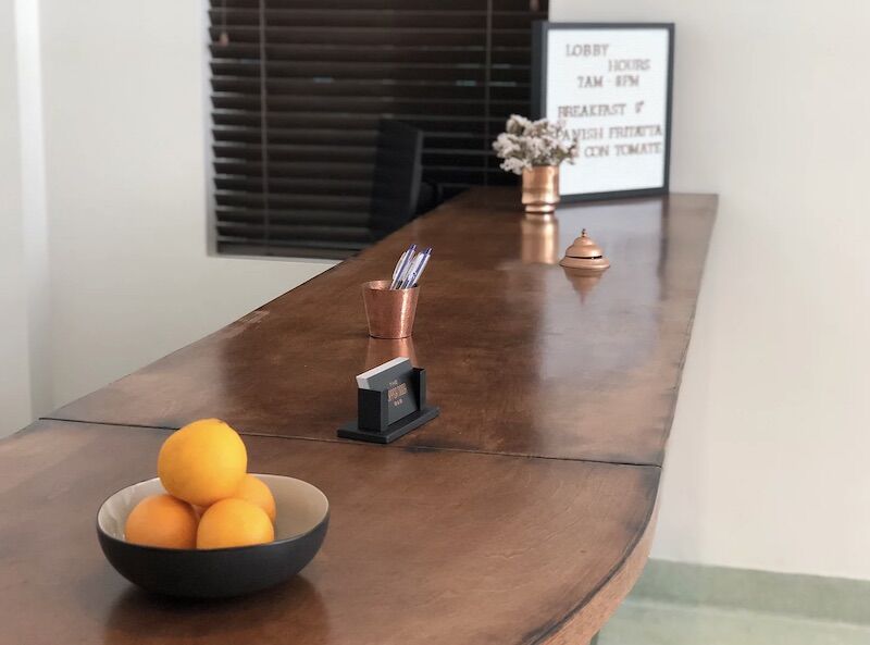 Front desk at the Copper Door B&B.