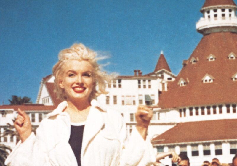 Marilyn Monroe at Hotel Del Coronado. Monroe was one of the many celebs or politicians to stay at the hotel in its history.