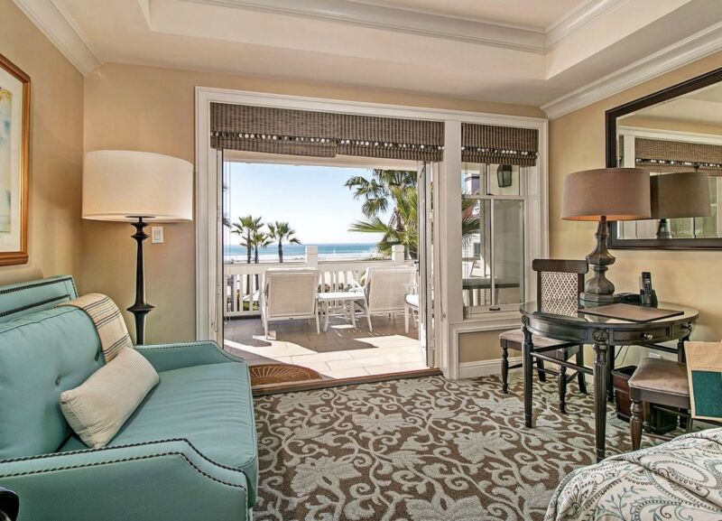 Hotel Del Coronado. Beach Village ocean view room.