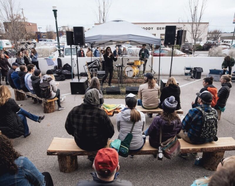 A band plays at The Modern Hotel in Boise, Idaho.