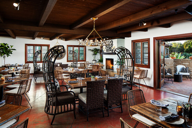 Estancia La Jolla near San Diego, Calif. Mustangs & Burros dining room.