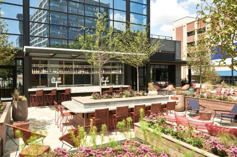 Outdoor bar at Virgin Hotel Nashville