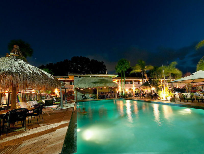 Tahitian Inn pool in the evening