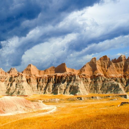 A stormy day the the Badlands national park South Dakota. Photo by Shutterstock.