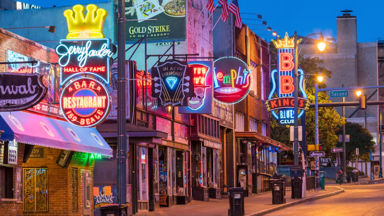 Beale Street in Memphis. Photo by Shutterstock.