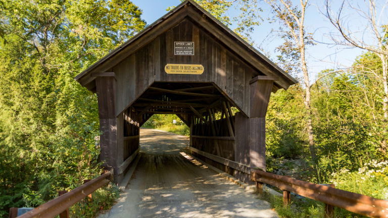 Gold Brook Covered Bridge in Stowe. Photo by Shutterstock.
