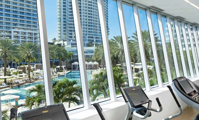 View from the gym at the Fontainebleau
