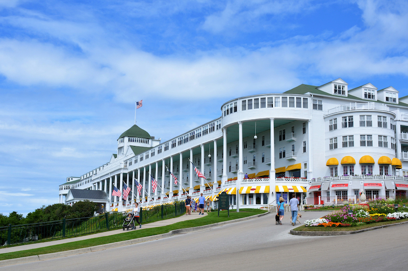 MACKINAC ISLAND, MI - JULY, 2016 :  The famous Grand Hotel is the largest and most historic hotel on the island. Photo by Shutterstock.