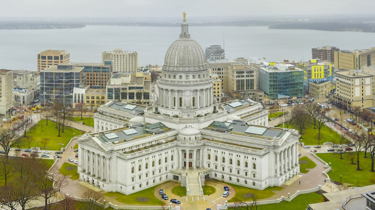 Wisconsin state capital in Madison, Wisconsin. Photo by Shutterstock.