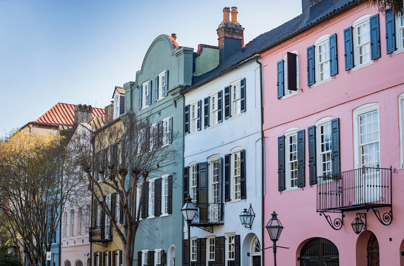 Most Colorful Places in America - Rainbow Row – Charleston, S.C.