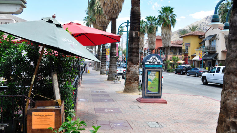 Palm Springs -June 18, 2018: Sunny downtown Palm Springs