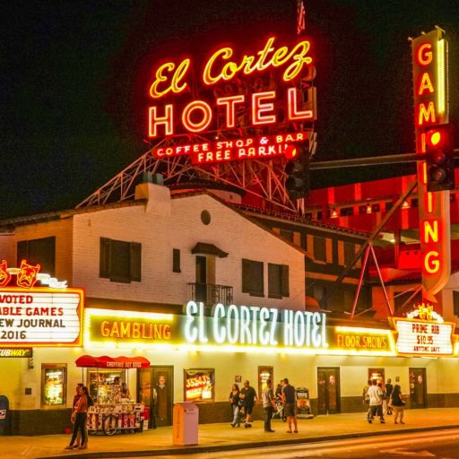 Famous El Cortez Hotel in downtown Las Vegas. Photo via Shutterstock.