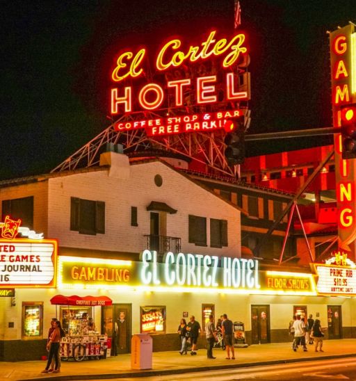 Famous El Cortez Hotel in downtown Las Vegas. Photo via Shutterstock.