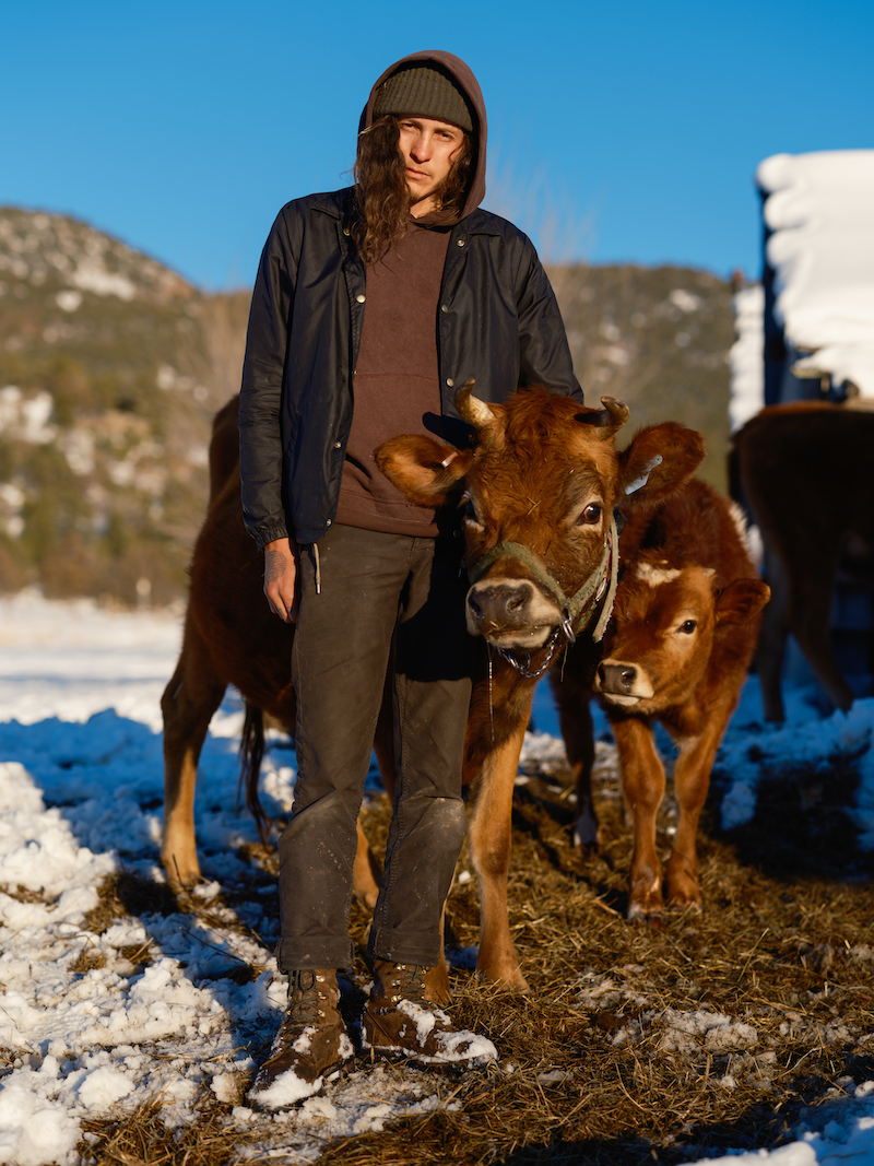 Johnny Ortiz and his Criollo cow, Dolores, and her calf. Photo by Tag Christof.