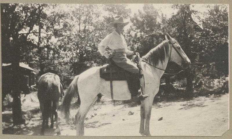 Harriet Cody on her horse (late 1920s).