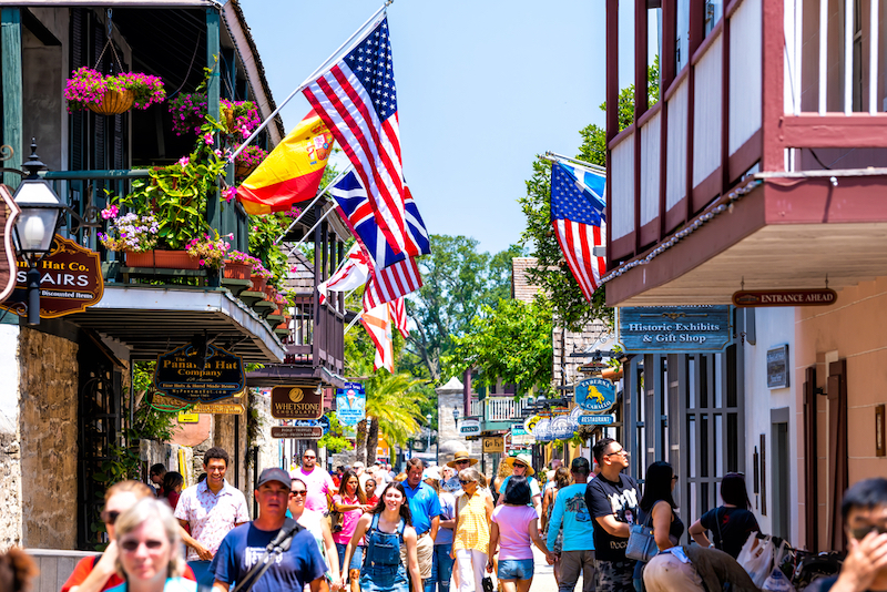 People shopping in St.Augustine, Florida. Photo by Shutterstock.