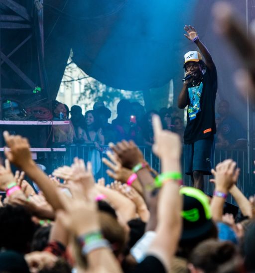 Chicago, Illinois / United States - Thursday, August 1st, 2019. Chicago native rapper Saba performs at Lollapalooza in Grant Park, Chicago. Photo via Shutterstock.